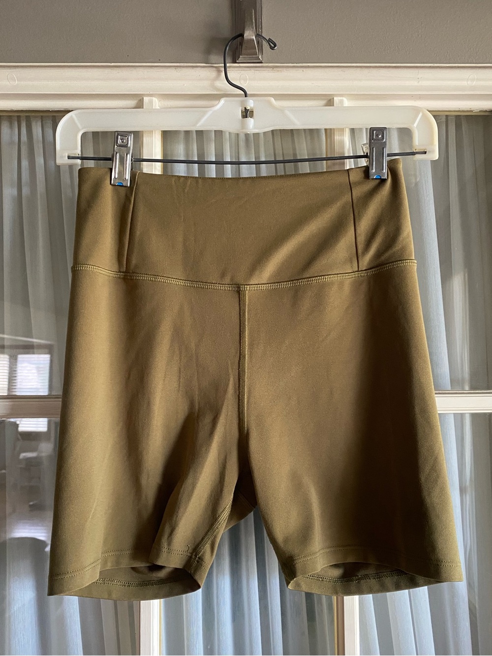 girlfriend collective Float Olive Green High-Rise Bike Shorts